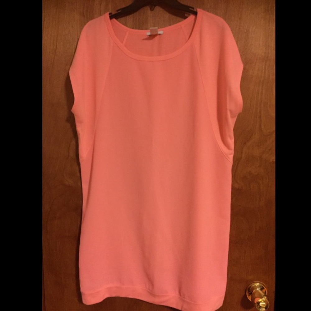 Peach dress, with banded bottom